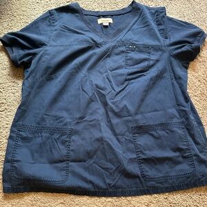 koi Navy Blue Short Sleeve Scrub Top